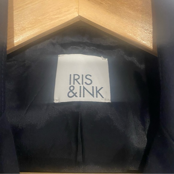 IRIS & INK Navy One Button Cotton Blazer - Picture 6 of 10